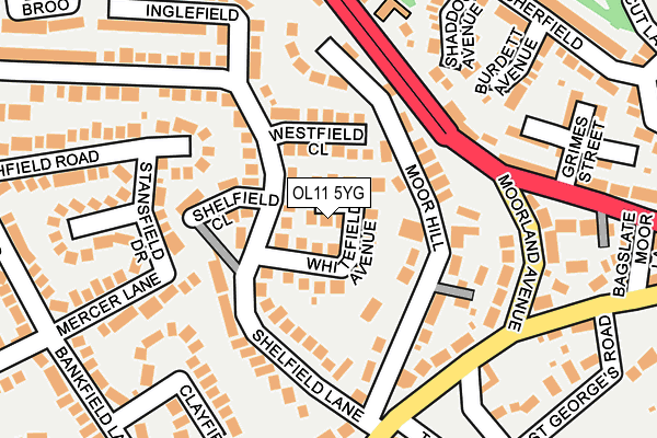 OL11 5YG map - OS OpenMap – Local (Ordnance Survey)