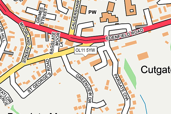 OL11 5YW map - OS OpenMap – Local (Ordnance Survey)