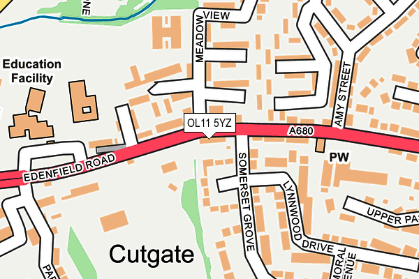 OL11 5YZ map - OS OpenMap – Local (Ordnance Survey)