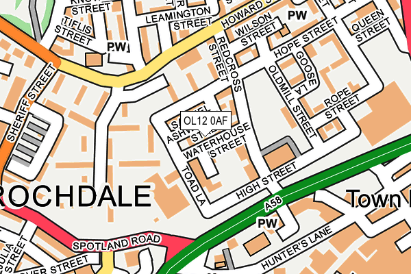 OL12 0AF map - OS OpenMap – Local (Ordnance Survey)