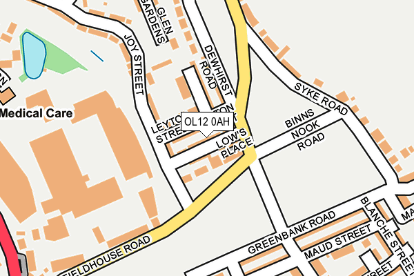 OL12 0AH map - OS OpenMap – Local (Ordnance Survey)