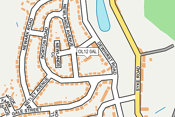 OL12 0AL map - OS OpenMap – Local (Ordnance Survey)