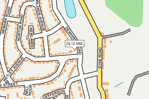 OL12 0AS map - OS OpenMap – Local (Ordnance Survey)