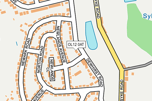 OL12 0AT map - OS OpenMap – Local (Ordnance Survey)