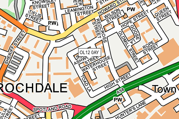 OL12 0AY map - OS OpenMap – Local (Ordnance Survey)