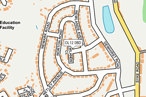 OL12 0BD map - OS OpenMap – Local (Ordnance Survey)