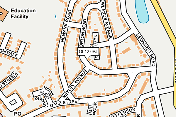 OL12 0BJ map - OS OpenMap – Local (Ordnance Survey)