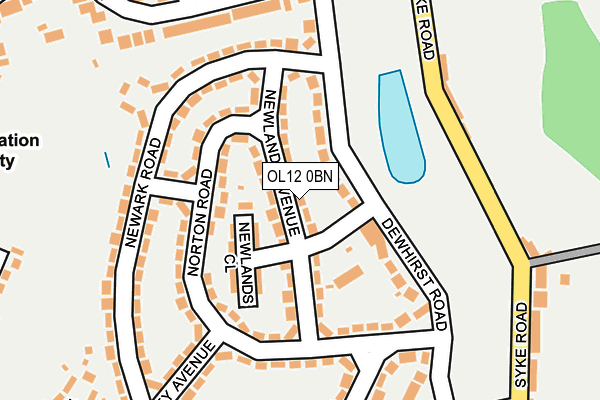 OL12 0BN map - OS OpenMap – Local (Ordnance Survey)