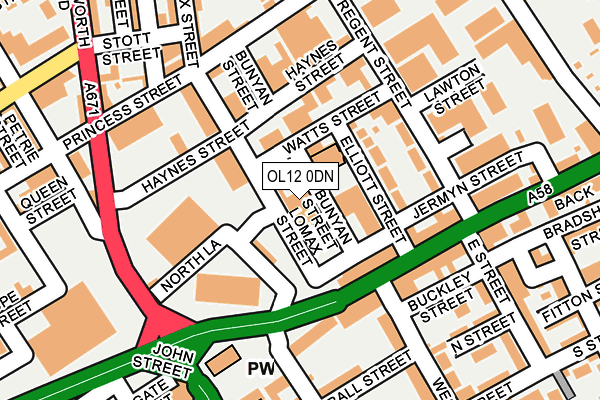 OL12 0DN map - OS OpenMap – Local (Ordnance Survey)