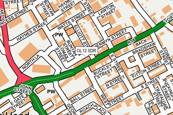 OL12 0DR map - OS OpenMap – Local (Ordnance Survey)