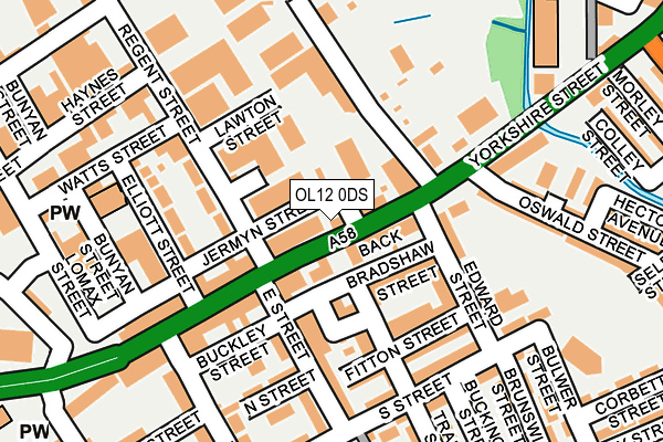 OL12 0DS map - OS OpenMap – Local (Ordnance Survey)