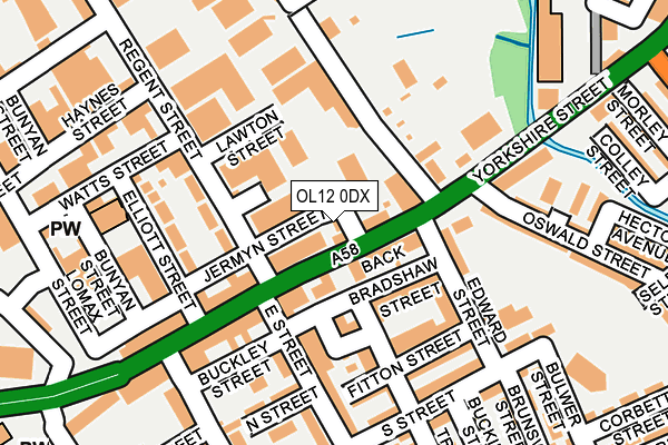 OL12 0DX map - OS OpenMap – Local (Ordnance Survey)