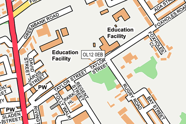 OL12 0EB map - OS OpenMap – Local (Ordnance Survey)