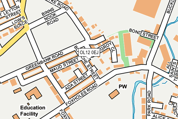 OL12 0EJ map - OS OpenMap – Local (Ordnance Survey)