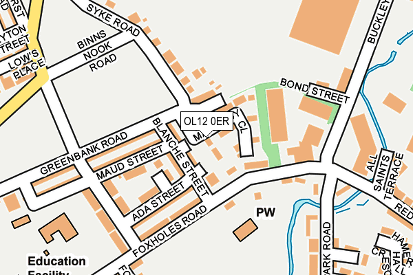 OL12 0ER map - OS OpenMap – Local (Ordnance Survey)