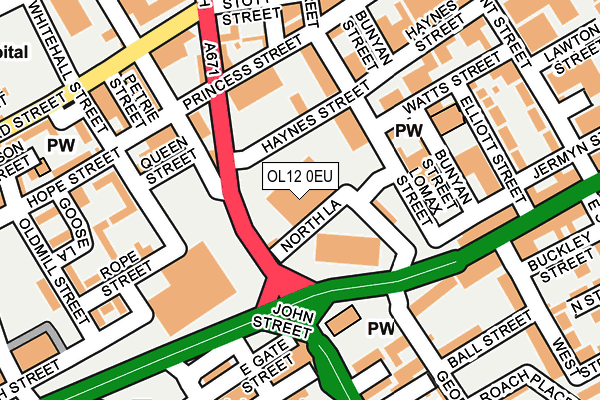 OL12 0EU map - OS OpenMap – Local (Ordnance Survey)