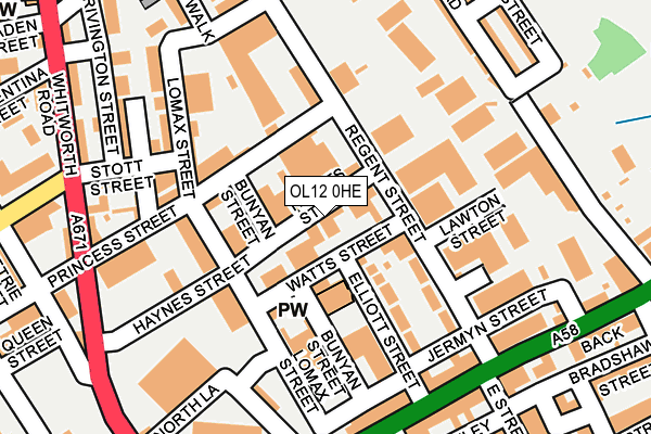 OL12 0HE map - OS OpenMap – Local (Ordnance Survey)