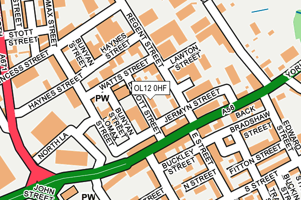 OL12 0HF map - OS OpenMap – Local (Ordnance Survey)