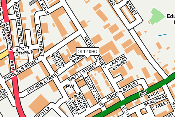 OL12 0HQ map - OS OpenMap – Local (Ordnance Survey)