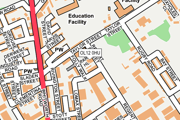 OL12 0HU map - OS OpenMap – Local (Ordnance Survey)