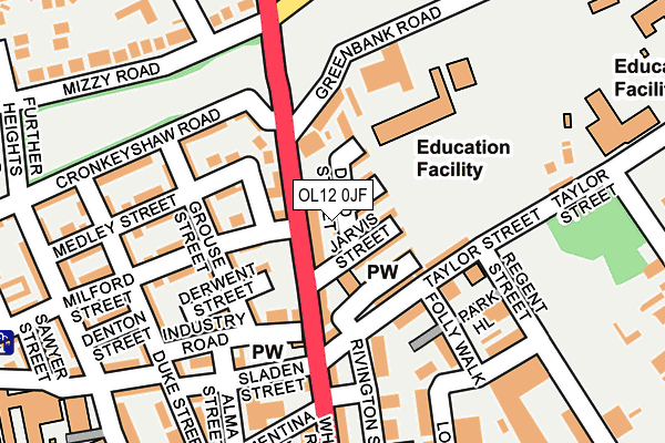 OL12 0JF map - OS OpenMap – Local (Ordnance Survey)