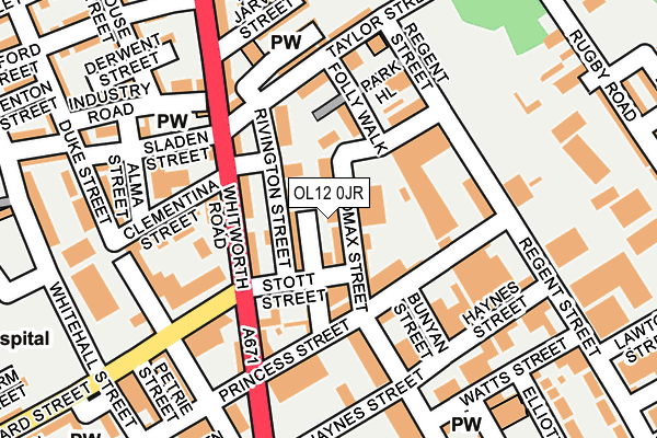 OL12 0JR map - OS OpenMap – Local (Ordnance Survey)