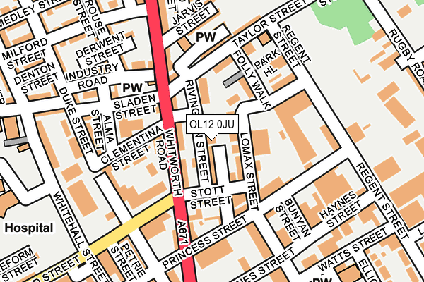 OL12 0JU map - OS OpenMap – Local (Ordnance Survey)
