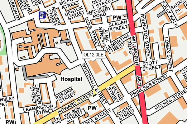 OL12 0LE map - OS OpenMap – Local (Ordnance Survey)