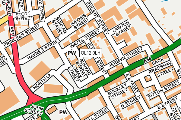 OL12 0LH map - OS OpenMap – Local (Ordnance Survey)