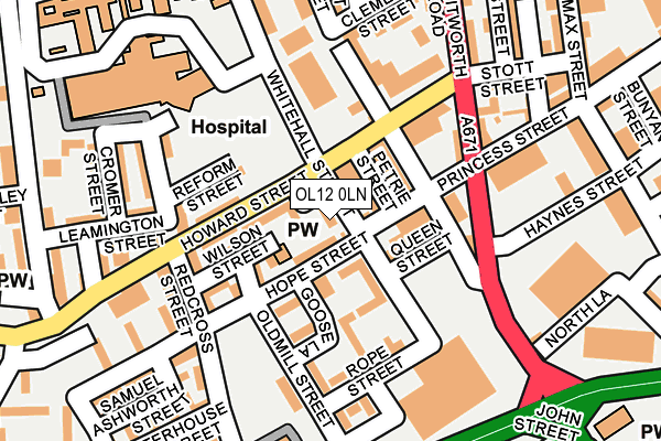 OL12 0LN map - OS OpenMap – Local (Ordnance Survey)