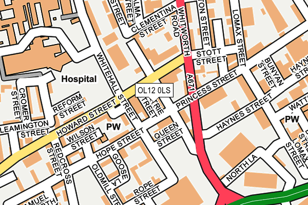 OL12 0LS map - OS OpenMap – Local (Ordnance Survey)