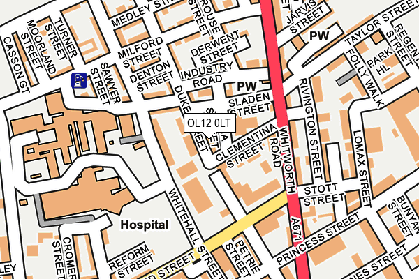 OL12 0LT map - OS OpenMap – Local (Ordnance Survey)