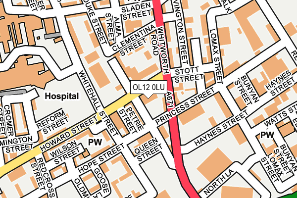 OL12 0LU map - OS OpenMap – Local (Ordnance Survey)