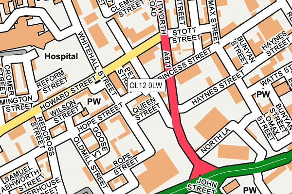 OL12 0LW map - OS OpenMap – Local (Ordnance Survey)