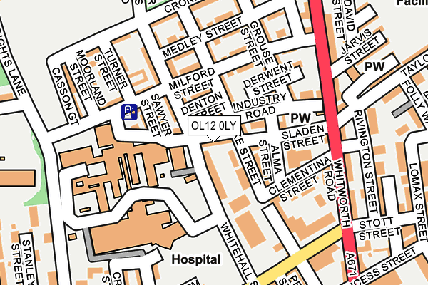 OL12 0LY map - OS OpenMap – Local (Ordnance Survey)