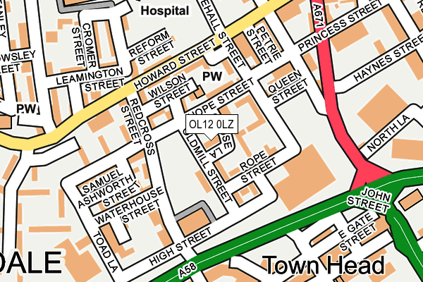 OL12 0LZ map - OS OpenMap – Local (Ordnance Survey)