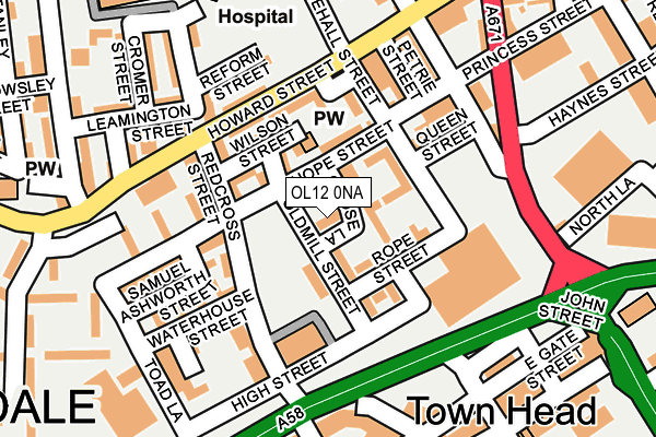 OL12 0NA map - OS OpenMap – Local (Ordnance Survey)