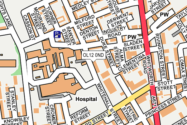 OL12 0ND map - OS OpenMap – Local (Ordnance Survey)