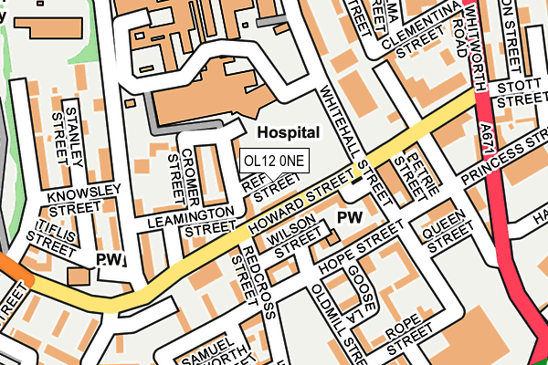 OL12 0NE map - OS OpenMap – Local (Ordnance Survey)