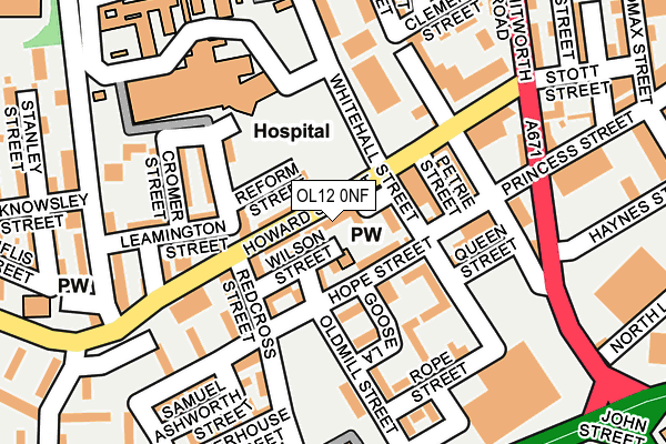 OL12 0NF map - OS OpenMap – Local (Ordnance Survey)