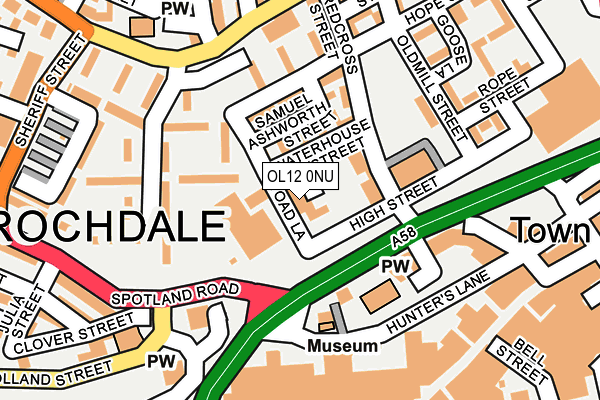 OL12 0NU map - OS OpenMap – Local (Ordnance Survey)