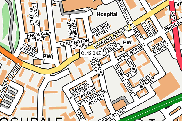 OL12 0NZ map - OS OpenMap – Local (Ordnance Survey)