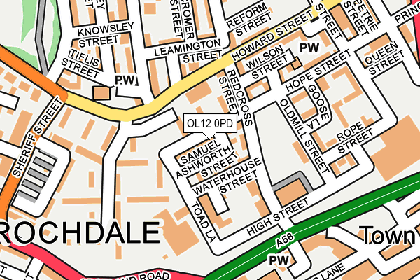 OL12 0PD map - OS OpenMap – Local (Ordnance Survey)