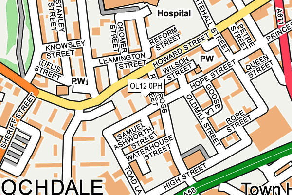 OL12 0PH map - OS OpenMap – Local (Ordnance Survey)