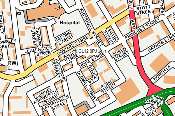 OL12 0PJ map - OS OpenMap – Local (Ordnance Survey)