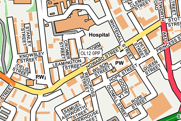 OL12 0PP map - OS OpenMap – Local (Ordnance Survey)