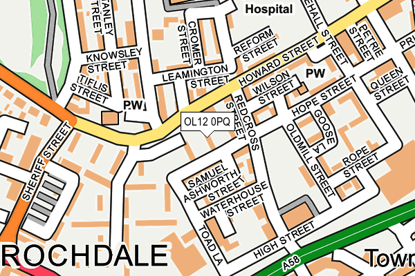 OL12 0PQ map - OS OpenMap – Local (Ordnance Survey)