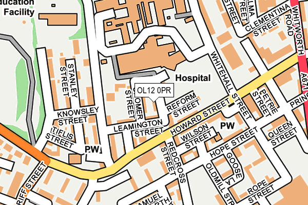 OL12 0PR map - OS OpenMap – Local (Ordnance Survey)