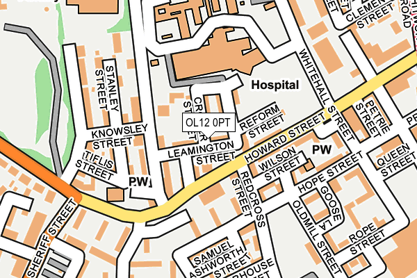 OL12 0PT map - OS OpenMap – Local (Ordnance Survey)