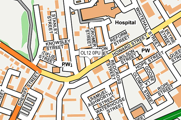 OL12 0PU map - OS OpenMap – Local (Ordnance Survey)